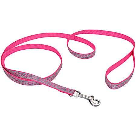Pink Zebra Reflective Leash