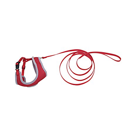 Comfort Soft Adjustable Mesh Cat Harness w/ 6 ft Leash