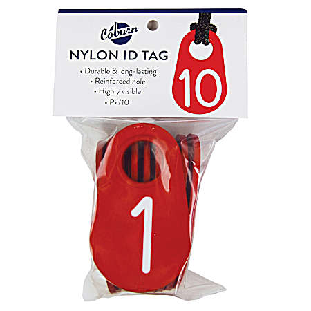 Red Neck Tag Numbered 1-10