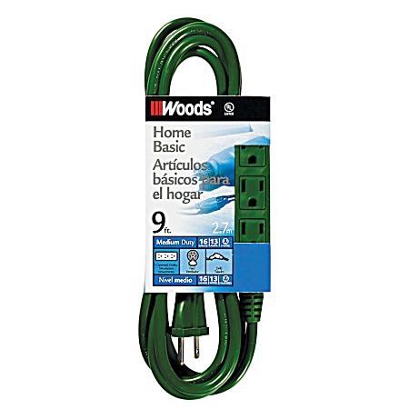 9 ft 16/3 SJT Green Indoor Extension Cord