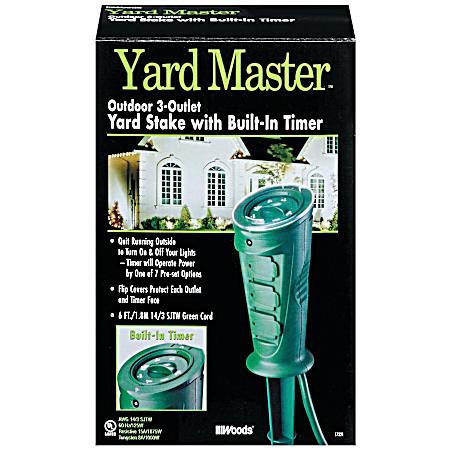 3-Outlet Yard Stake with Timer