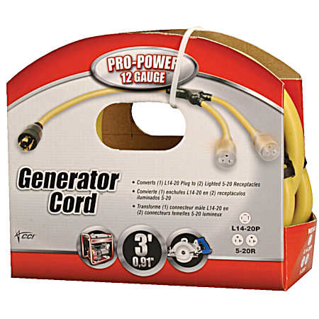3 Ft. Generator Adapter Cord - L14-20
