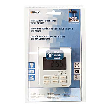 Indoor 7-Day Digital HD Timer with 2 Outlets