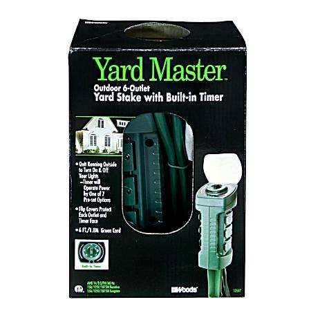 Yard Master 6-Outlet Power Stake with Timer