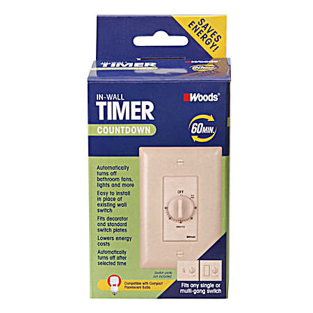 60 Minute Spring Wound Timer - Light Almond