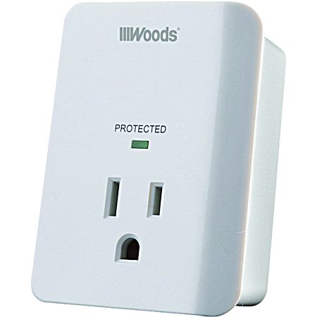 White 1-Outlet 1080 Joules Appliance Surge Tap w/ Alarm