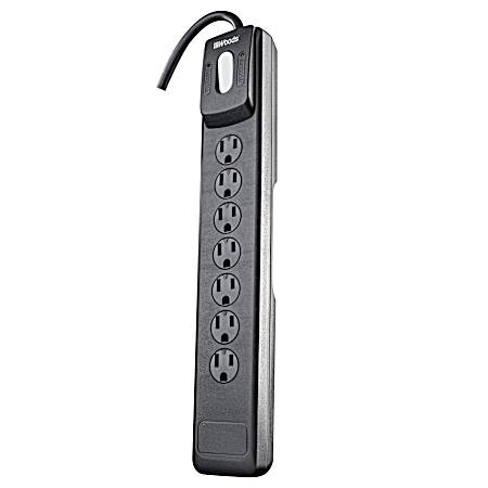 Black 7-Outlet 1440 Joules Surge Protector Strip w/ 10 ft Cord