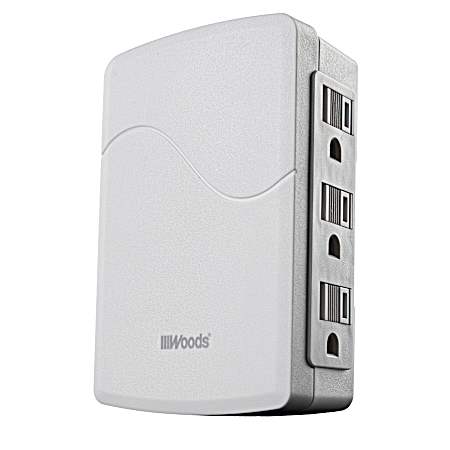 USB White Wall Adapter with 6-Outlets & Side Entry Design