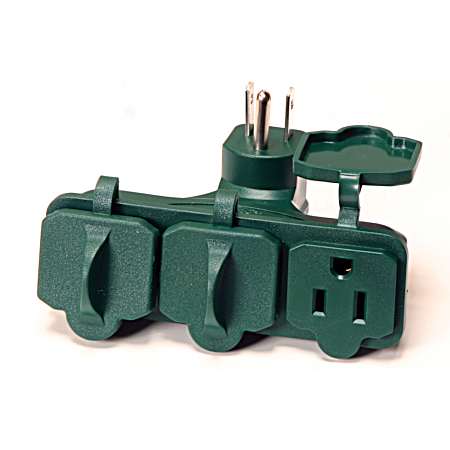 3-Outlet Outdoor Right Angle Power Adapter