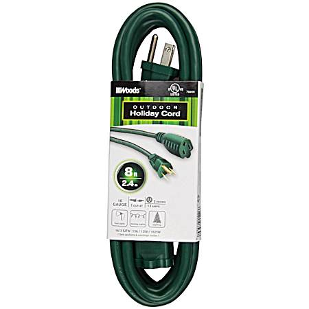 16/3 SJTW Green Outdoor Extension Cord - 8 Ft.