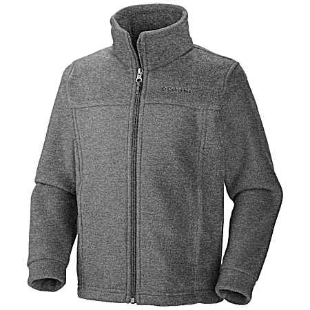 Boys' Steens Mountain II Charcoal Heather Full Zip Long Sleeve Fleece Jacket