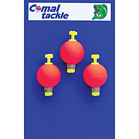 1 In. Round Snap-On Float Weighted Bobber - 3Pk.