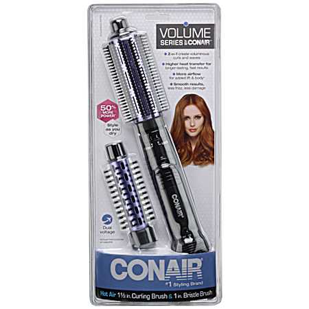 2-In-1 1.5 In. Hot Air Brush Curling Iron