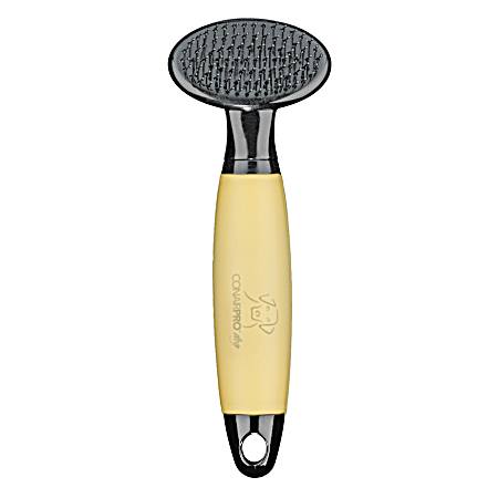 Small Yellow Soft Slicker Brush for Dogs & Cats