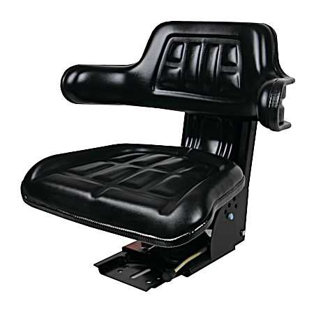 Black Universal Tractor Seat w/ Adjustable Suspension