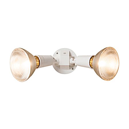 White Twin Head Dusk-to-Dawn Floodlight