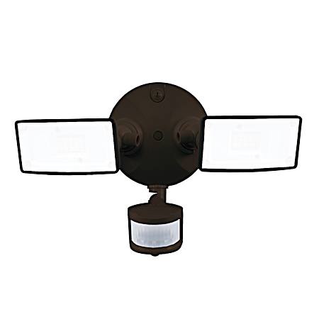 Bronze LED Twin Head Motion-Activated Outdoor Floodlight