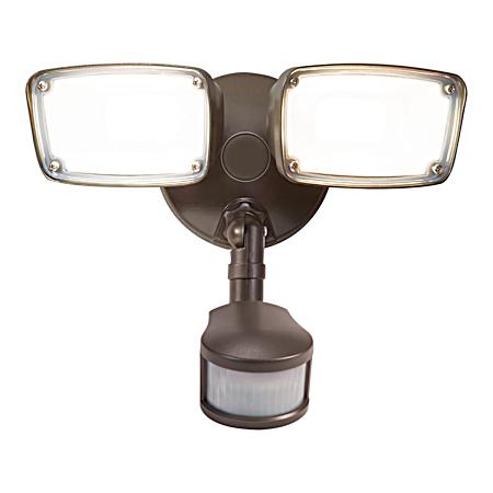 Bronze LED Twin Head Smart Motion-Activated Floodlight