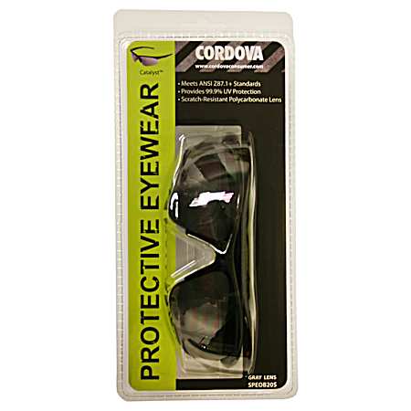 Gray Lens Scratch-Resistant & Protective Safety Glasses