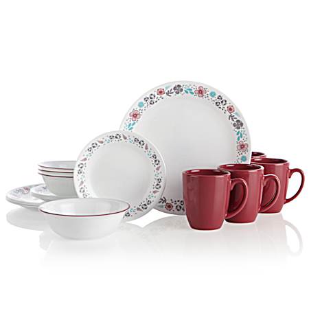 16 Pc. Nordic Bloom Dinnerware Set