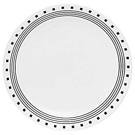 Livingware Black/White City Block Dinner Plate