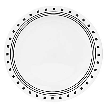 Livingware Black/White City Block Luncheon Plate