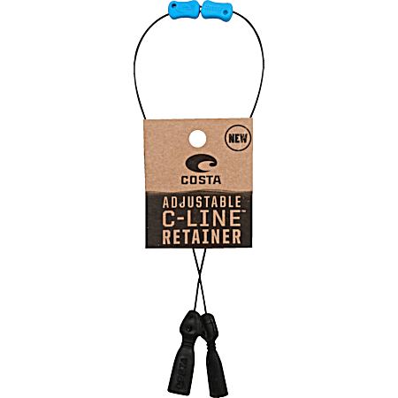 Adult C-Line Black Adjustable Sunglass Silicone Retainer