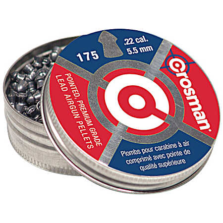 .22 Caliber Air Gun Pointed Lead Pellets - 175 Ct