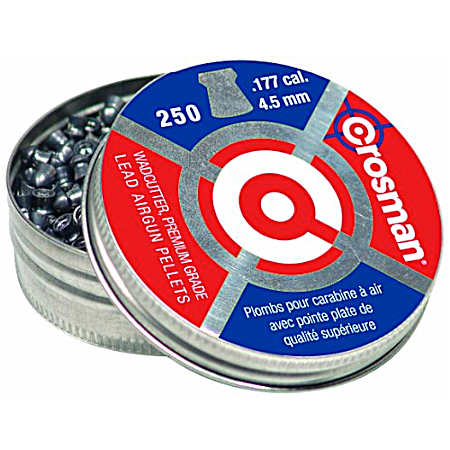 .177 Caliber Air Gun Wadcutter Lead Pellets - 250 Ct