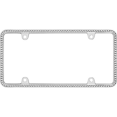 Chrome/Clear Diamondesque License Plate Frame