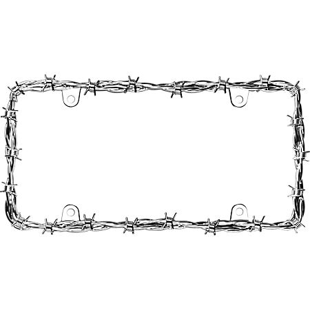 Chrome Barbed Wire II License Plate Frame