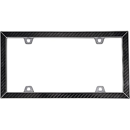 Carbon Fiber/Black Chrome Carbon Fiber II License Plate Frame