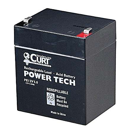 12V 5.4 Amp Black Trailer Breakaway Rechargeable Battery