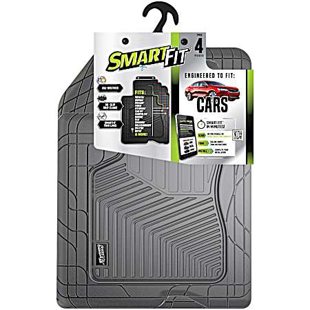 4 pc Grey Rubber Car Floor Mats