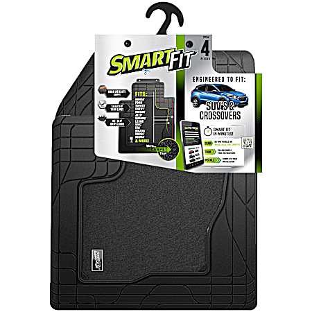 2 pc Black Rubber & Carpet SUV/Crossover Floor Mats