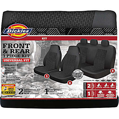 Rayne 3 pc Black Seat Cover