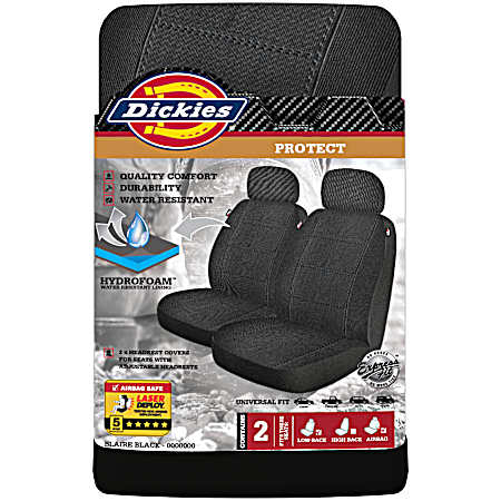 Blair 2 pc Black Seat Cover