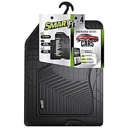 4 pc Black Rubber Car Floor Mats