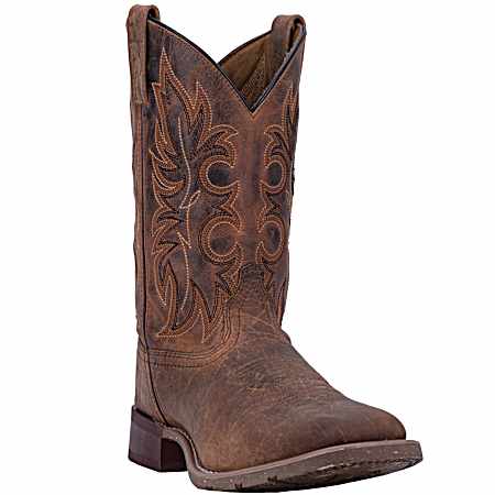 Men's Durant Rust Square Toe Wide Leather Stockman Boots
