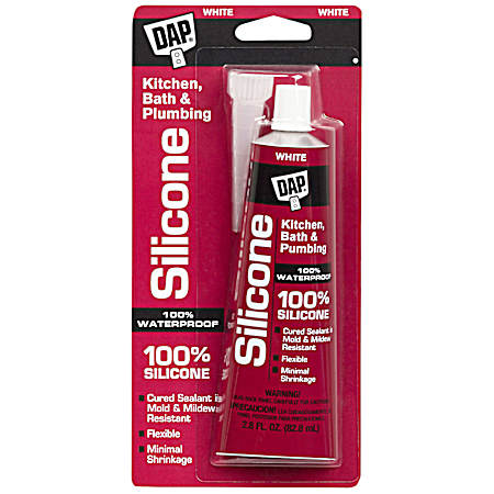 2.8 fl oz White 100% Silicone Kitchen & Bath Sealant