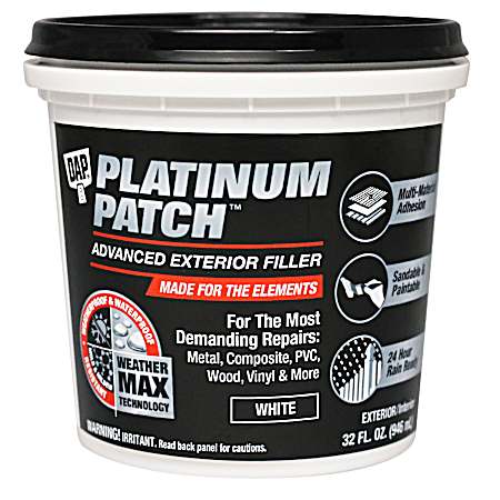 1 qt Platinum Patch White Advanced Exterior/Interior Waterproof Filler