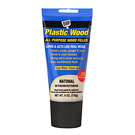 6 oz Plastic Wood Natural All Purpose Wood Filler Applicator Squeeze Tube