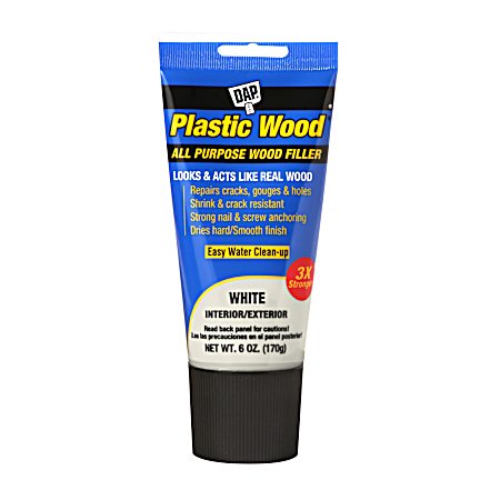 6 oz Plastic Wood White All Purpose Wood Filler Applicator Squeeze Tube