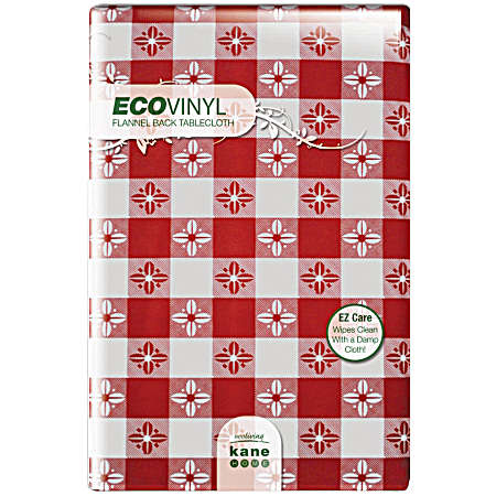 52 in x 70 in Red Check EcoVinyl Tablecloth