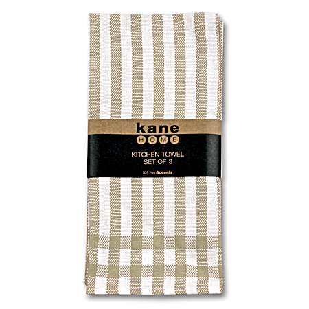 3 Pk. Stripe Kitchen Towels