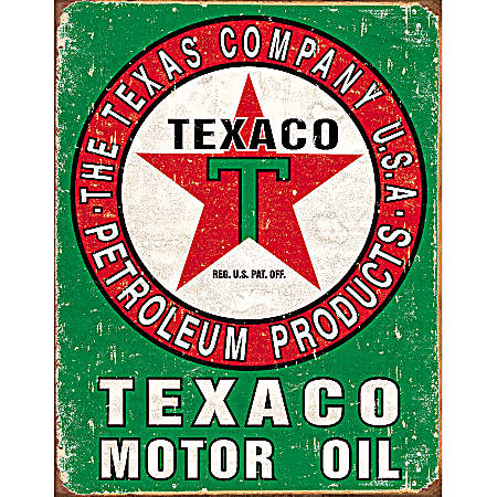 Texaco Motor Oil Tin Sign
