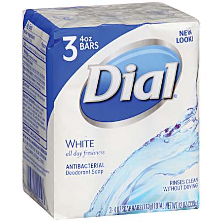 White Antibacterial Deodorant Bar Soap - 3 Pk.