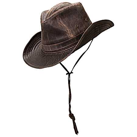 Men's Boondocks Brown Weathered Cotton Outback Hat