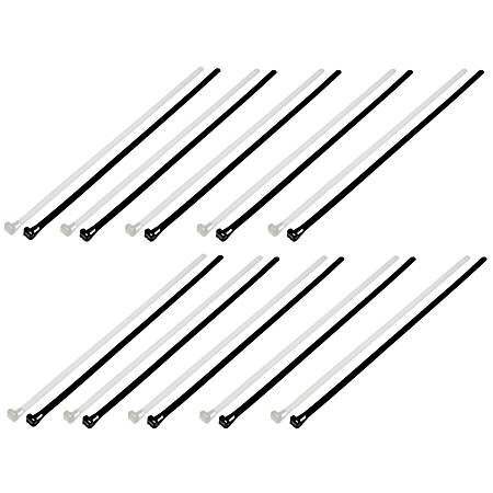 20 pc 12 In. Reusable Black and White Wire Ties