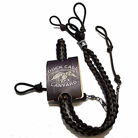 6-Loop Black & Green Waterfowl Call Lanyard w/ Removable Clips